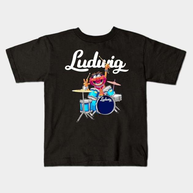 The Muppet Show Animal Playing Ludwig Drums Kids T-Shirt by MonataHedd